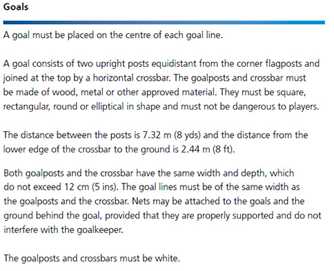 足球場(chǎng)門標(biāo)準(zhǔn)